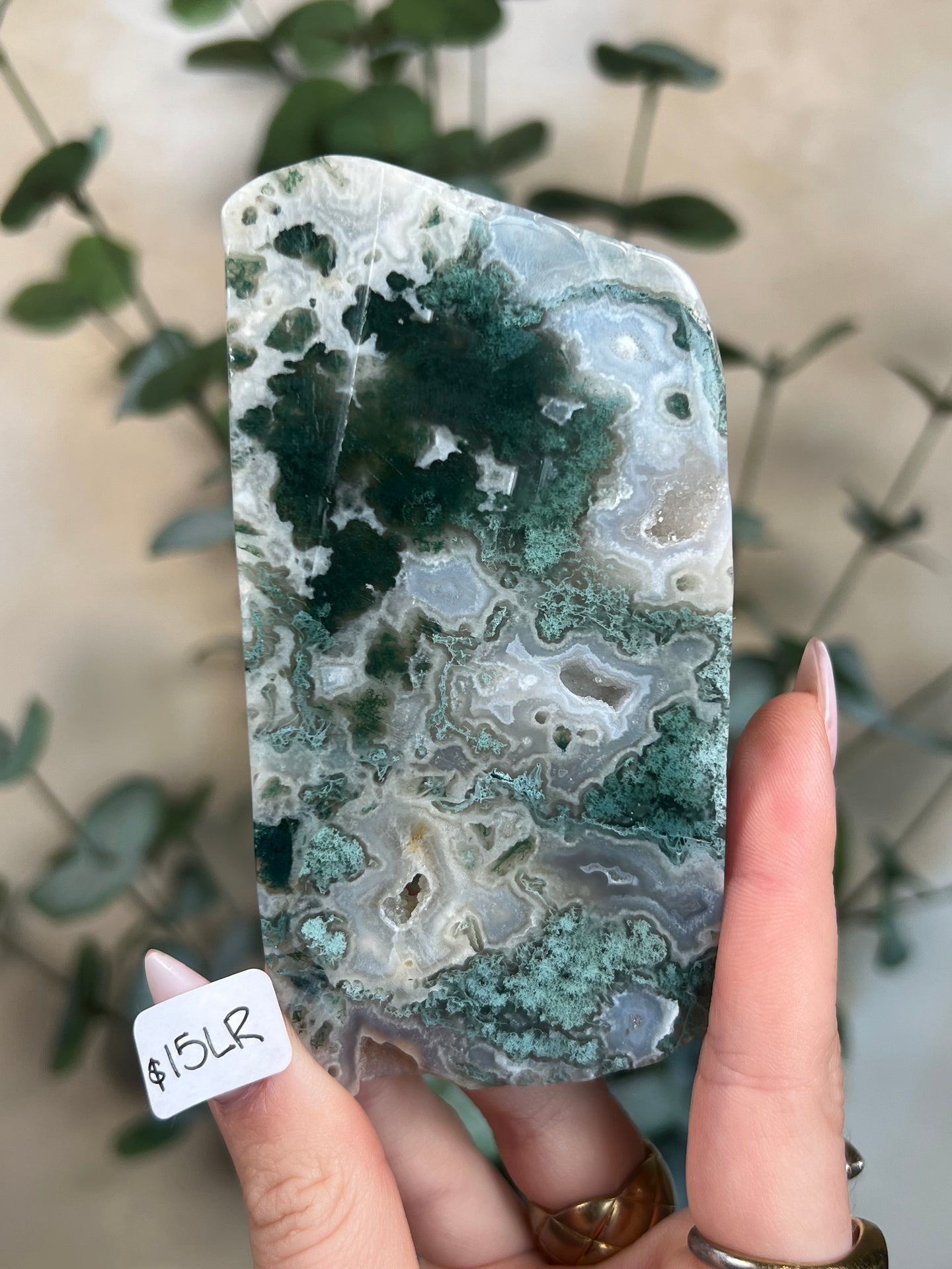 Moss Agate Slabs with Stands (6 options)